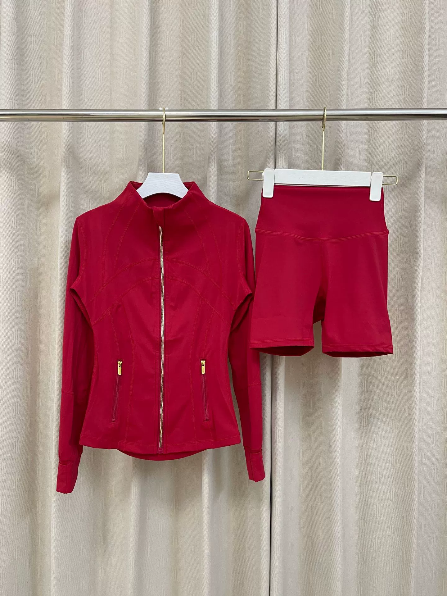 women's yoga jacket and biker shorts set 7