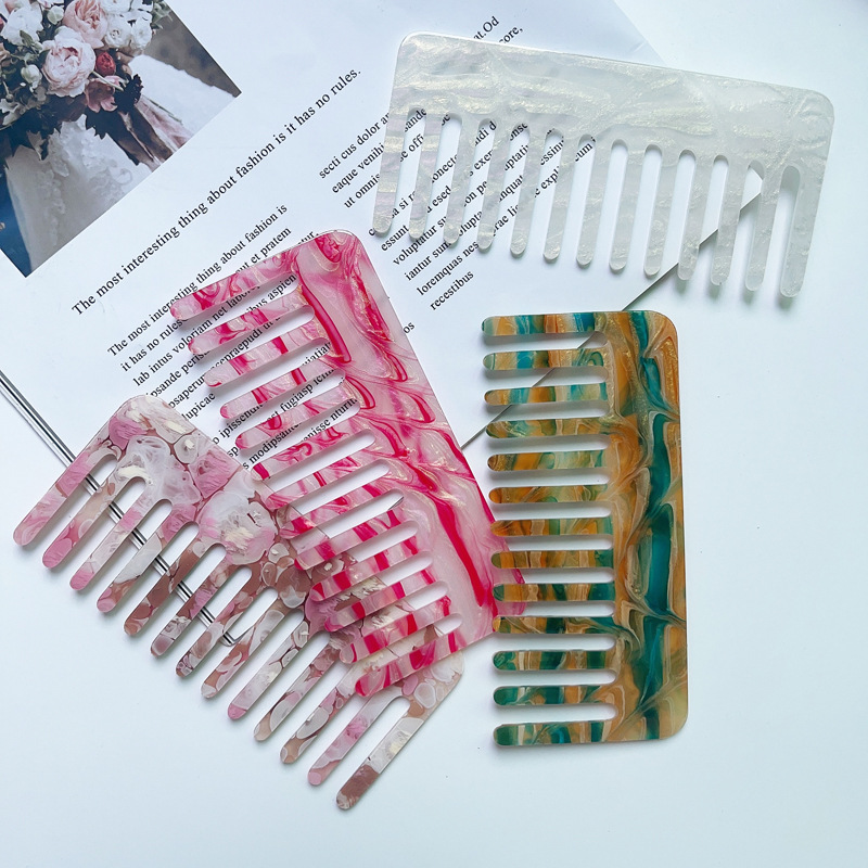 Retro Marble Arylic Hair Combs display picture 3