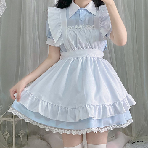 Cos black and white maid outfit cute maid soft girl Lolita dress Japanese sexy catwoman uniform suit