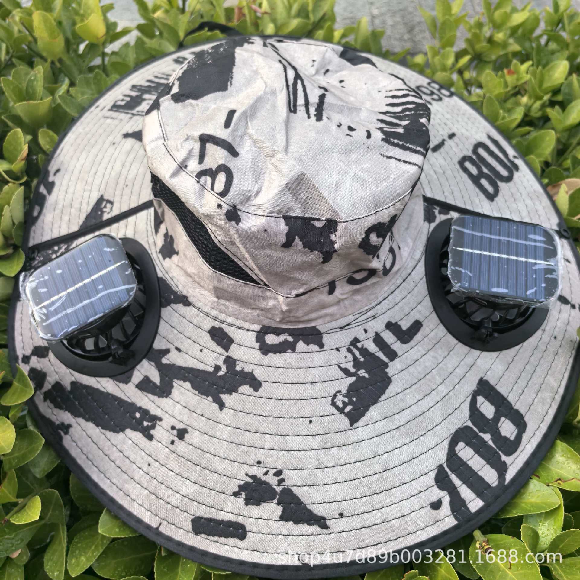 Square camouflage air fan solar-powered