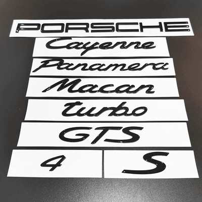 Porsche Panamera, Macan, Cayenne Turbo – blacked-out black lettering for the rear emblem (Car logo) - panamera-