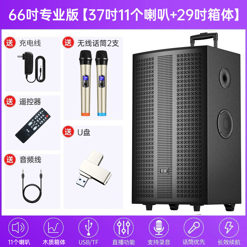 索爱广场舞音响大音量户外K歌演出超大移动拉杆蓝牙音箱2025新款|undefined