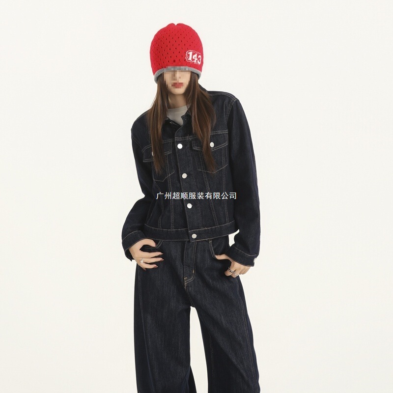 Xintang Factory Direct Sales 2205 # American retro denim long-sleeve jacket + trendy workwear new product in stock Xintang Factory Direct Sales 2205 # American retro denim long-sleeve jacket + trendy workwear new product in stock