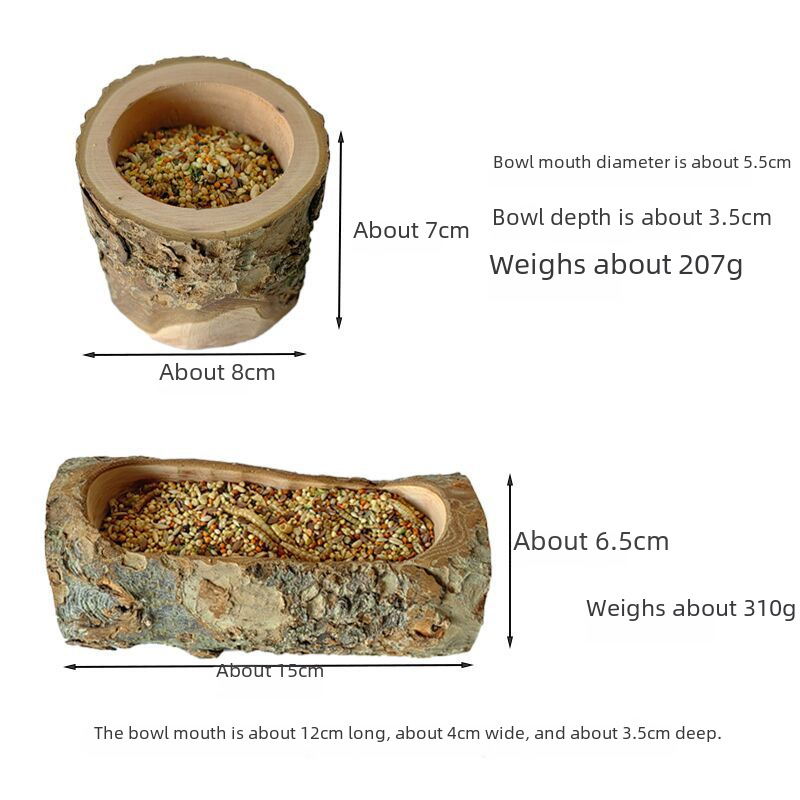 Rutin chicken parrot feeder food bowl apple wood bowl trough large wooden hamster bowl natural landscaping pet for 3