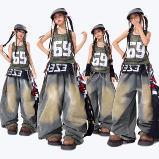 女童爵士舞演出服儿童街舞服装夏少儿jazz潮装走秀套装女孩表演服