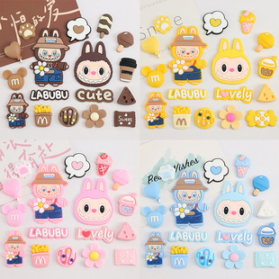 Labubu Monster Doll iPad Mobile Phone Case Soft Rubber Accessories DIY Mobile Phone Case Hole Shoe Flower Hair Accessories Water Cup Sticker