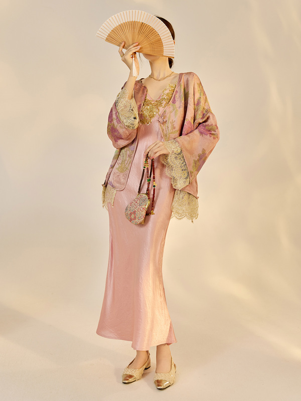 早秋新中式高端时尚人丝印花外套国风百搭宽松轻奢上衣女装 N6047|undefined