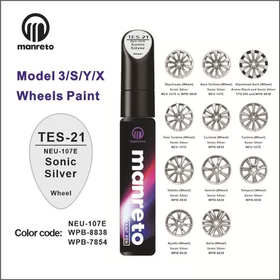 Avtomobil boya qələmləri White Black model3 Star - tes-21-sonic-silver