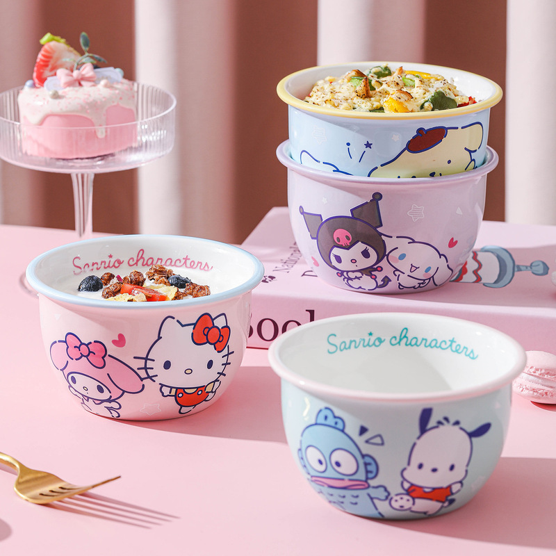 Sanrio Family Series 4.7inch Rice Bowl Cartoon Children's Bowl Rice Soup Bowl Kuromi Ceramic Bowl New Product Sanrio Family Series 4.7inch Rice Bowl Cartoon Children's Bowl Rice Soup Bowl Kuromi Ceramic Bowl New Product