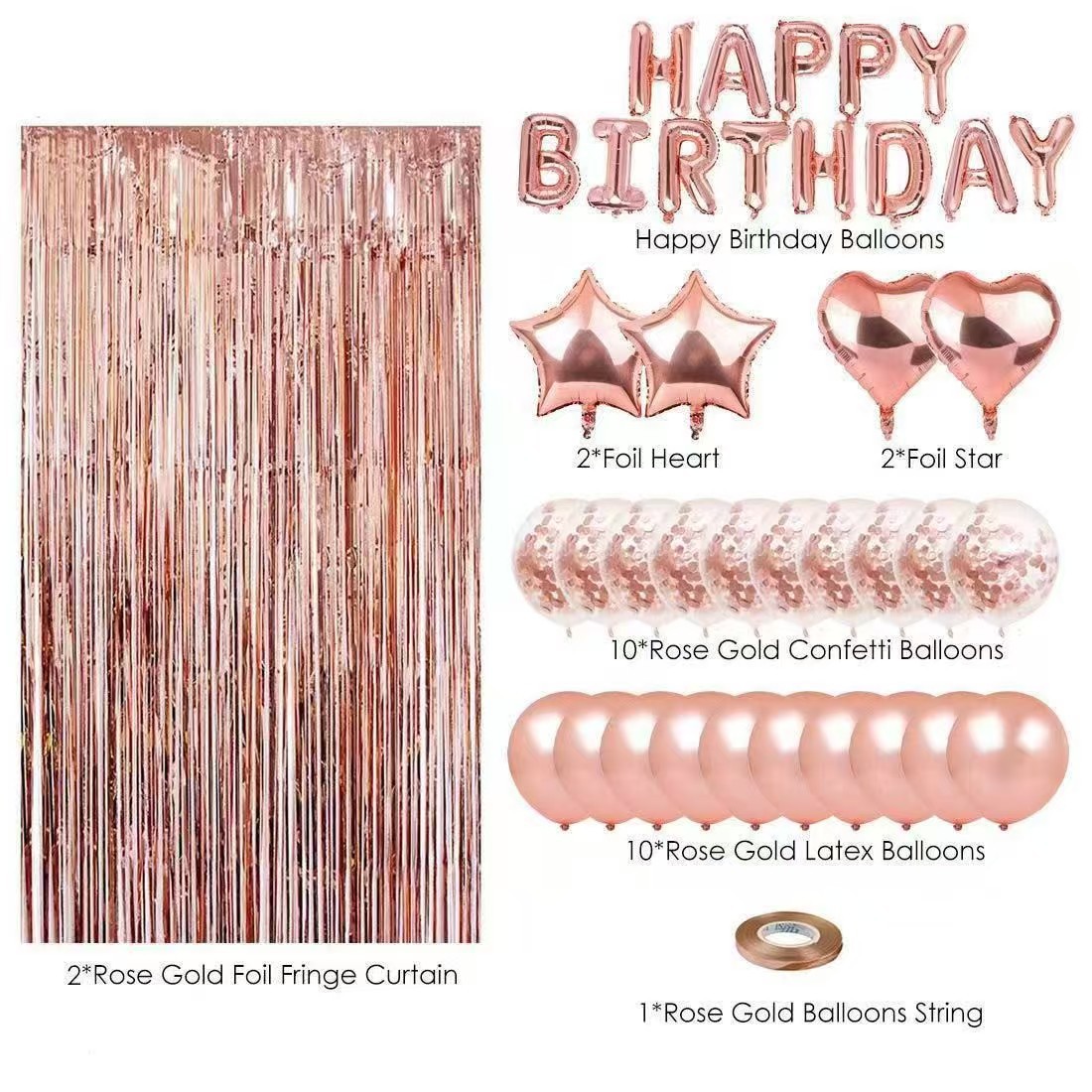 Feliz cumpleaños transfronterizo letra paquete de globos de película de aluminio fiesta de cumpleaños decorada paquete de látex celebración de Navidad