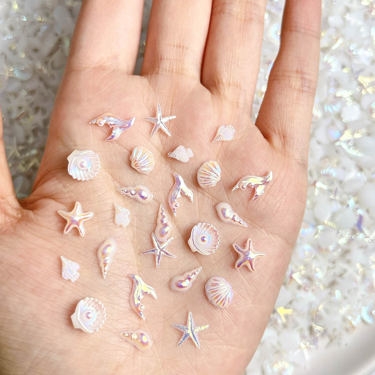 Summer Mermaid Ocean Style Nail Art Accessories Resin Simulated Starfish Shells Conch Resin Rhinestones DIY Nail Decorations