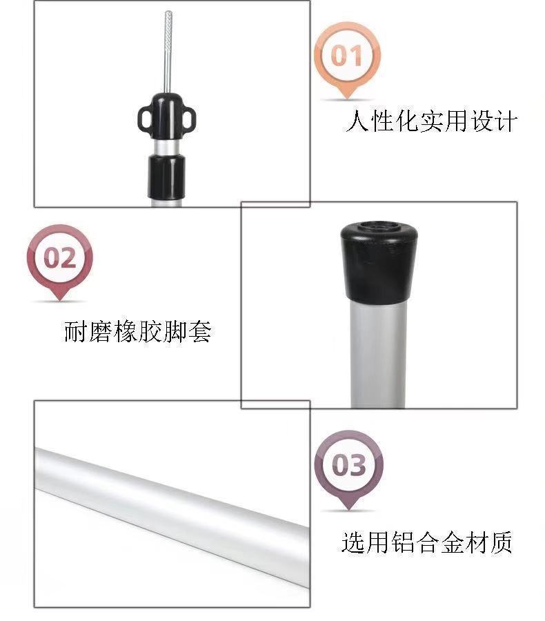 High-end three-section telescopic aluminum pole aluminum tube outdoor tent camp Post tent Hall bracket adjustable canopy support pole