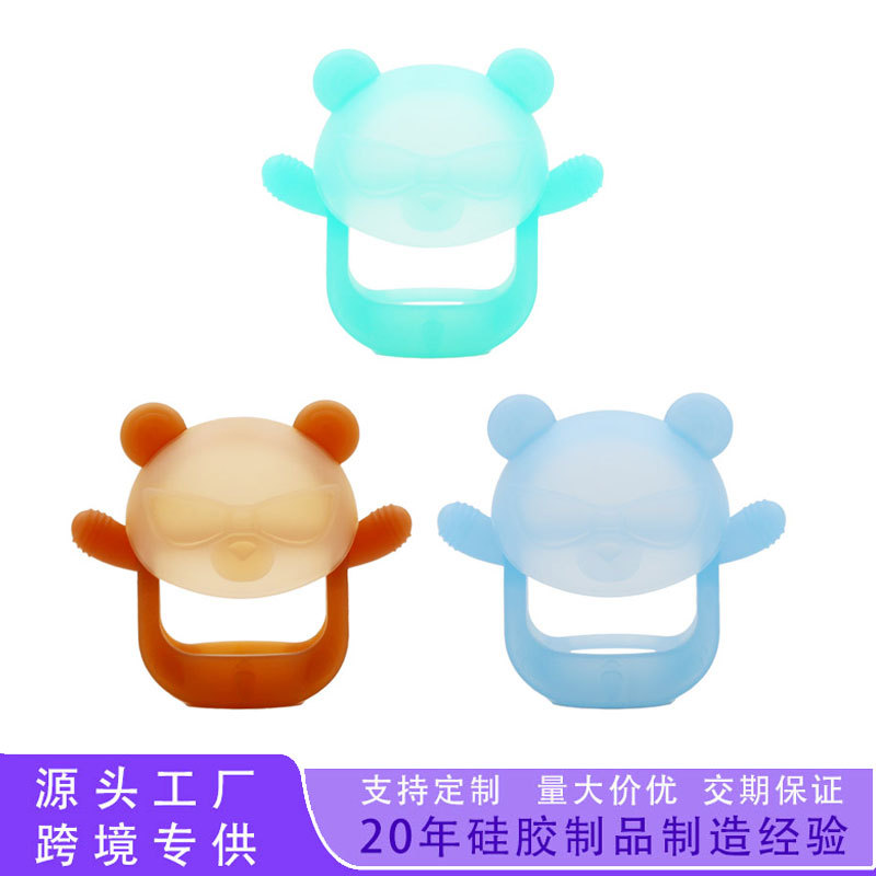 Nuevo juguete mordedor para bebés con forma de oso, apto para alimentos, se puede ebullicionar, antihambriento, mordedor de silicona.