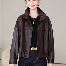 海宁皮衣女外套2025秋冬新款感头层绵羊皮短款宽松潮