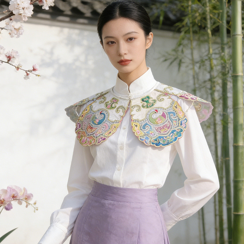 National Style Shawl, Women's Fake Collar, Shirt Accessories, New Chinese Style Cloud Shoulder Design, Fashionable and Versatile, New Spring and Autumn Style