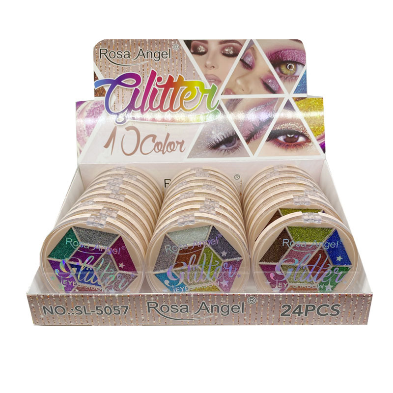 Comercio exterior transfronterizo Rosa Ángel 9-color lentejuelas brillante brillo polvo nacarado etapa maquillaje vacaciones maquillaje al por mayor image 5