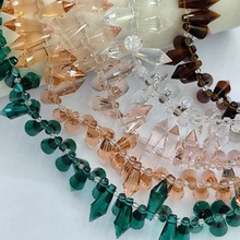 10*20mm中南柱横孔水滴异型水晶玻璃珠子DIY串珠散珠饰品配件挂饰