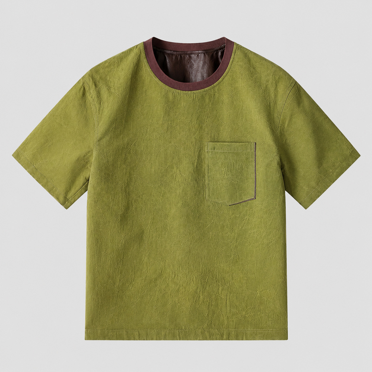 Áo thun nam tay ngắn lụa tơ tằm cao cấp họa tiết vân rùa — Xanh lá cây 8920 chi tiết 10