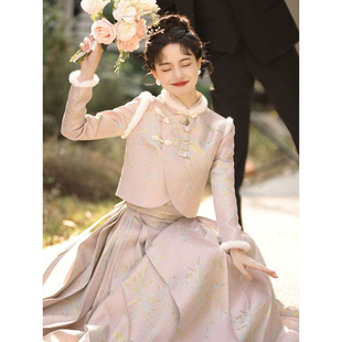 Ma Face Skirt Toast Dress Bride 2025 New Winter New Chinese Style Engagement Dress Wedding Suit Wedding Dress Autumn and Winter