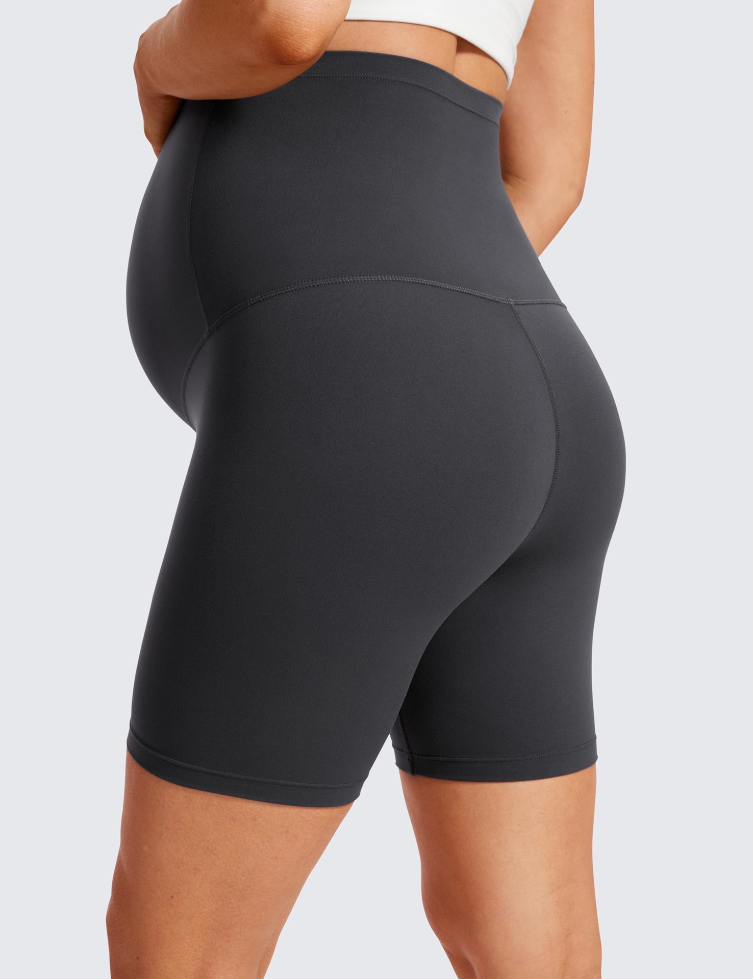 Maternity Capri Yoga Pants Belly-Support Seamless Nylon Maternity Capri Yoga Pants Belly-Support Seamless Nylon