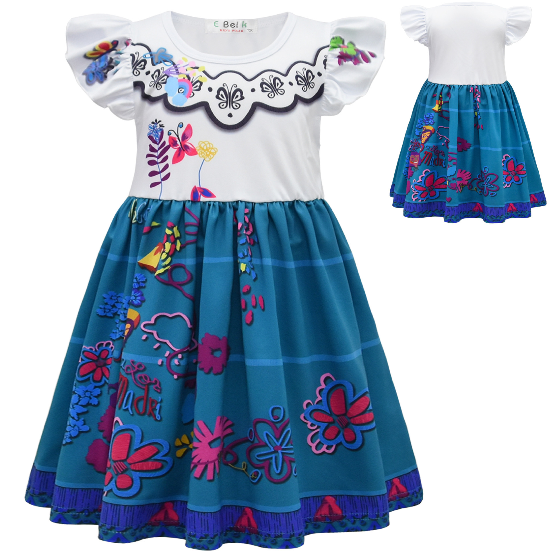 Enchanted House Encanto Role Playing Girls' Skirt Children's Flying Sleeve Dress