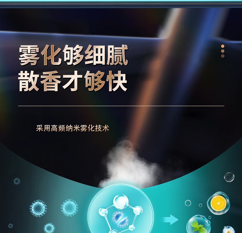 Aluminum Alloy Car Aromatherapy Machine, Car Perfume Ambient Light with Intelligent Automatic Spray Fragrance, High-End In-Car Activation
