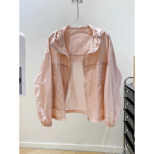 Breathable age-defying sunscreen jacket for women, 2025 new design short sleeve sunscreen clothing women's top thin coat air-conditioning shirt