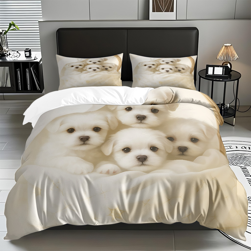 Kit de edredón para perros de tela suave de impresión digital, soporte transpirable para la piel TEME / JIT