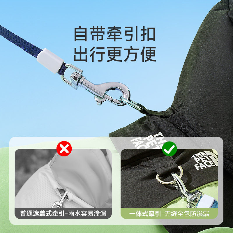 Impermeable para mascotas, color en contraste, poncho para perros con patas, cuatro patas, puede tirar todo incluido, perro pequeño, peluche, ropa de viaje en días de lluvia