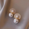 Silver needle from pearl, cute universal earrings with tassels, silver 925 sample, flowered, wholesale