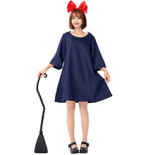 出口日本小魔女巫琪琪cosplay服裝 成人簡約日系萬聖節Witch衣服