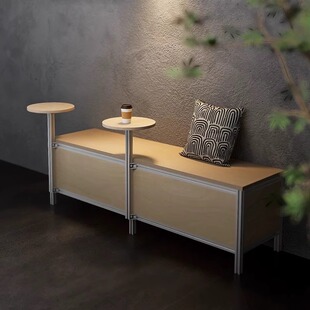 B&B Commercial Marine Board Restaurant Cafe Side Table Industrial Style Multi-Functional Aluminum Profile with Drawer Storage Cabinet