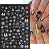 Nail stickers, adhesive fake nails for nails, suitable for import, new collection, with snowflakes