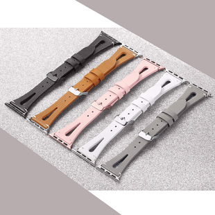 Suitable for Apple Watch Leather Strap Applewatch Small Waist Leather Cut Out Leather Strap