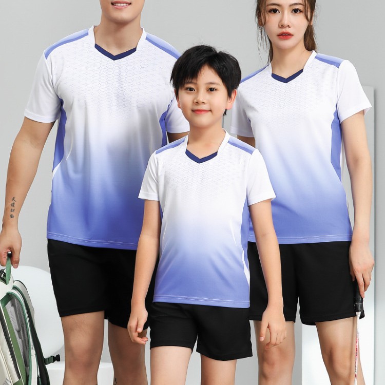 Printed Football Uniforms, Badminton Training Uniforms, Children's Men's and Women's Short-Sleeved Sports Competition Uniforms, Table Tennis Uniforms
