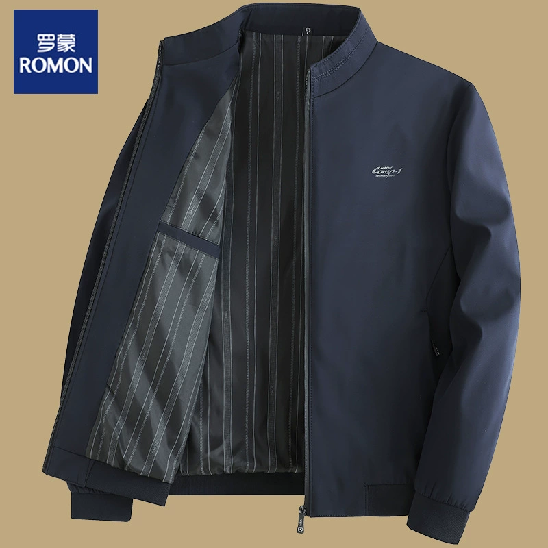 Куртка Romon мужская весенняя, осенняя и летняя свободная повседневная мужская куртка с воротником-стойкой, универсальная одежда для папы, тонкая мужская куртка большого размера среднего возраста