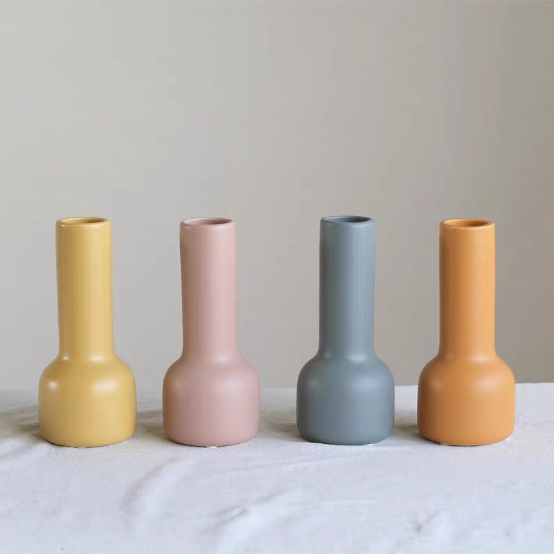 Estilo nórdico creativo simple Morandi florero de cerámica decoración hogar suave salón fábrica al por mayor