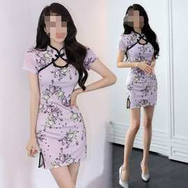 2024时尚改良版旗袍连衣裙夏可爱甜美日常生活装年轻款少女中国风