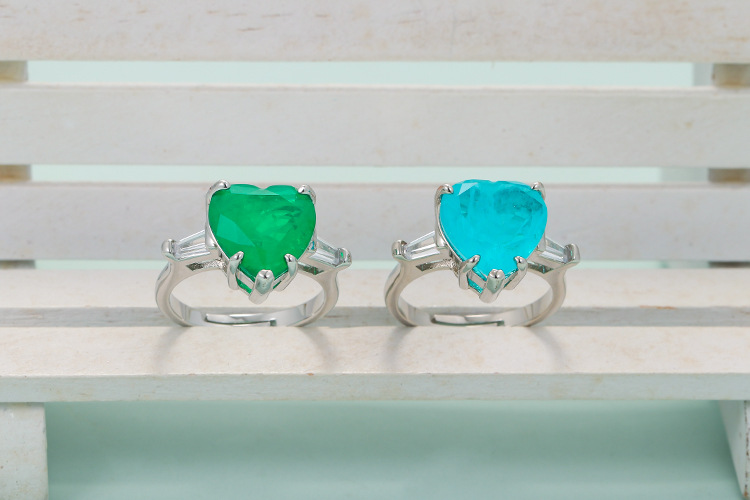 Heart Shape Pattern Women'S Gender Elegant Heart Shape Copper Inlay Zircon Rings