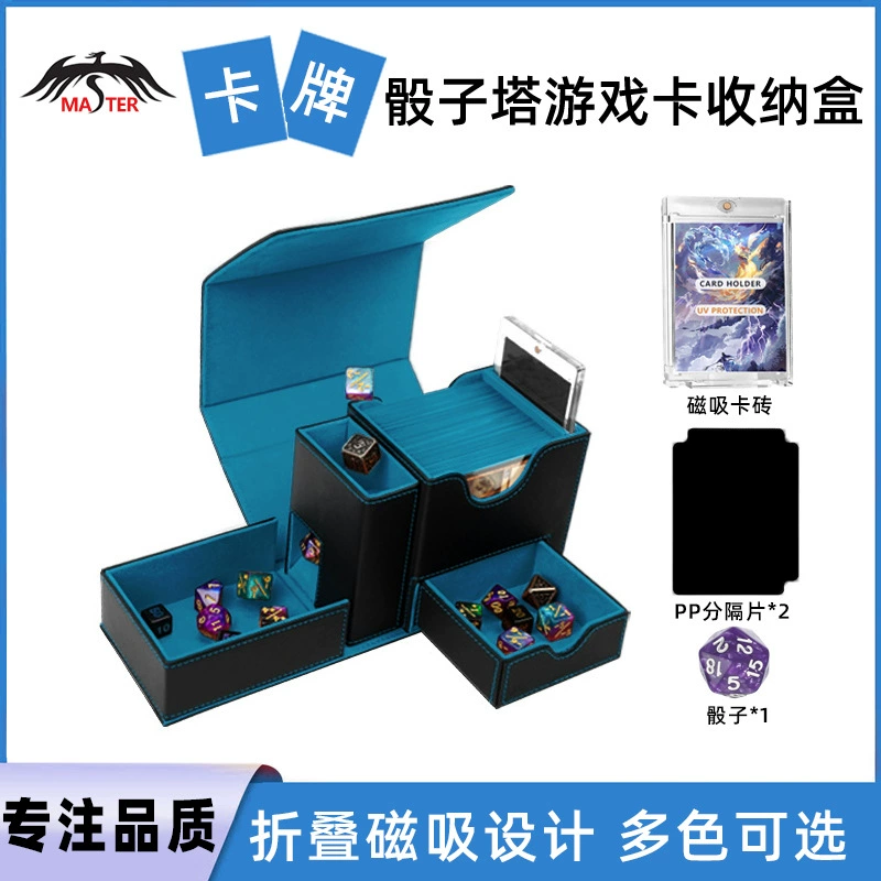 Новый PU открывает окно Dice Tower выдвижной ящик многофункциональный картридж TCG Pokemon настольный игровой картридж