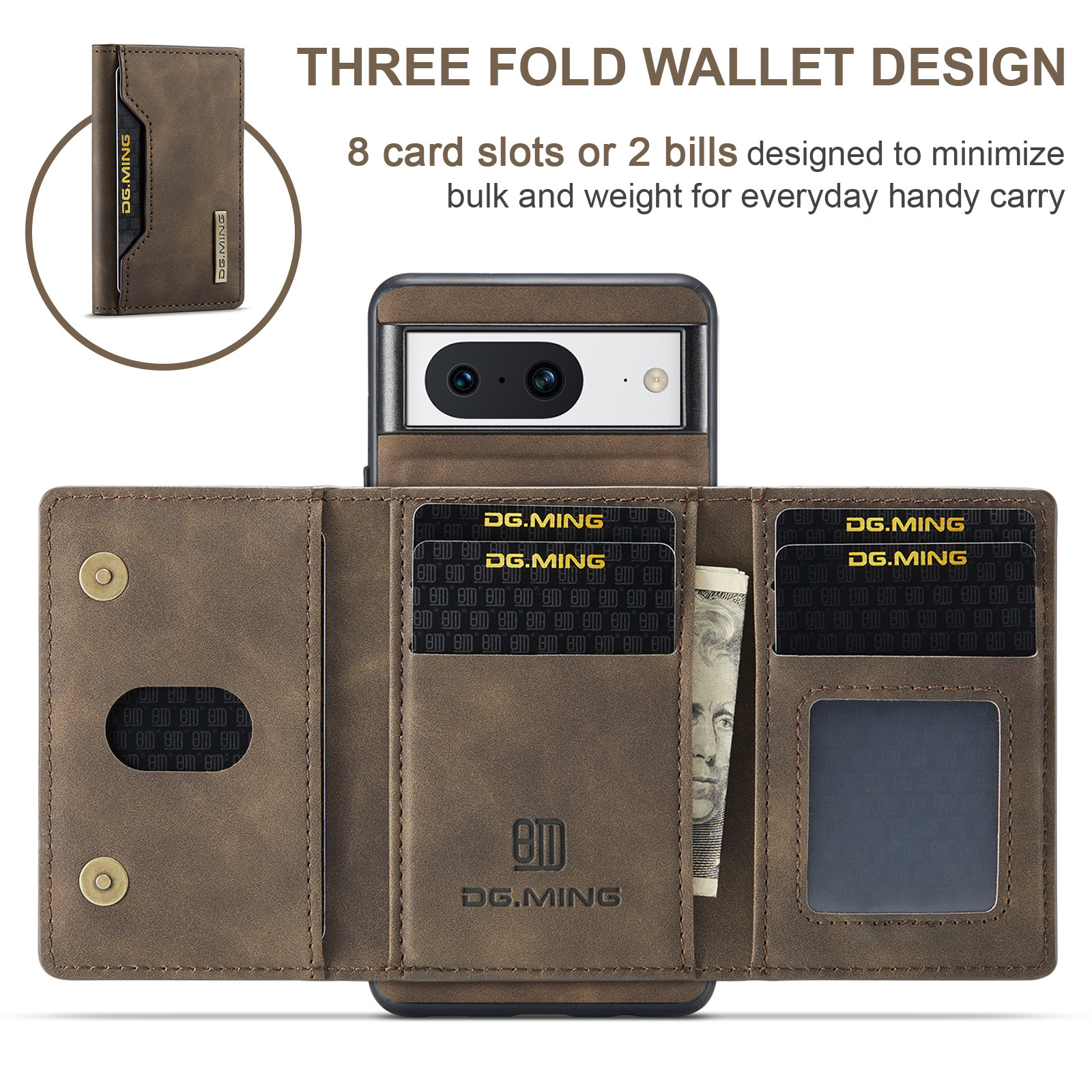 Custodia magnetica con portacarte per google pixel 8 e 8a_voghion.com