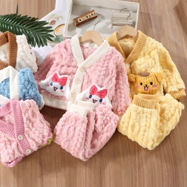 童家居服套装;童套装;普通外套