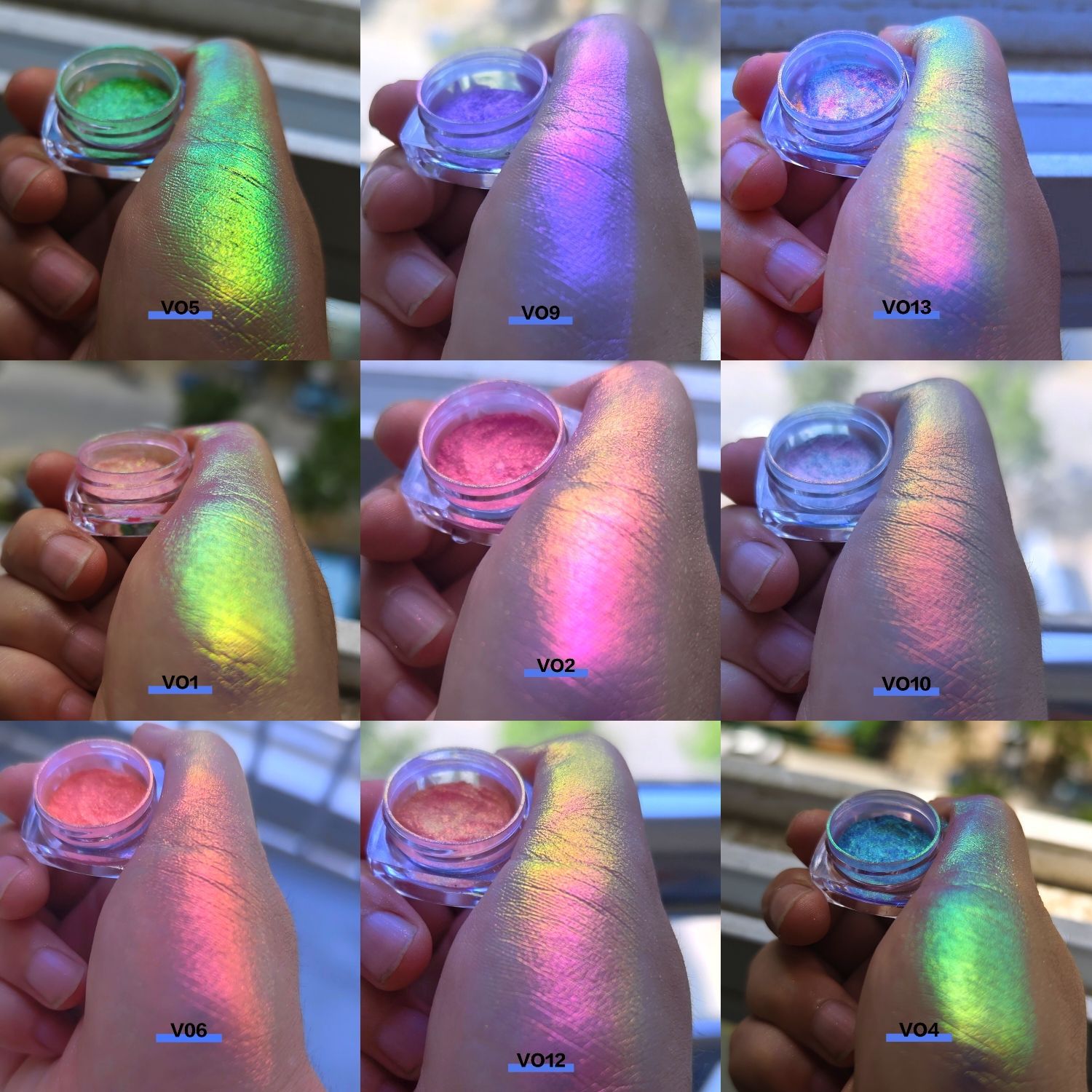 跨境新品VO糖果色极光变色龙偏光粉小众高光幻彩色变色龙粉0.2g