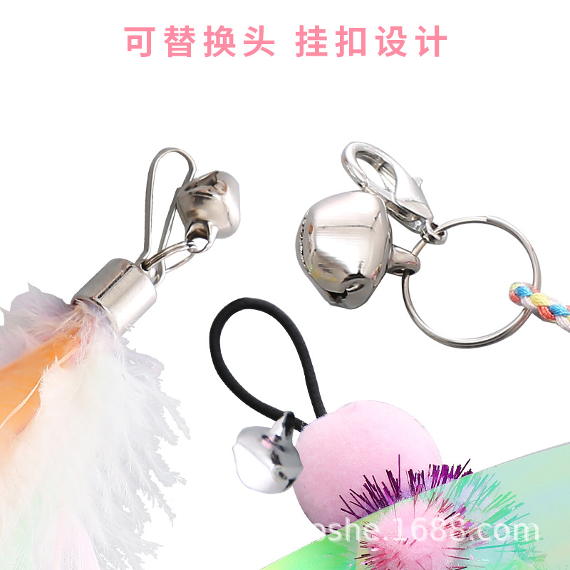 ペット用品の猫のおもちゃの猫の棒は頭の組み合わせのセットを交換します。