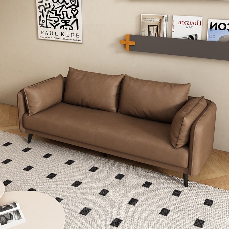 Light Luxury Living Room Small Apartment Sofa Leather Fabric Bedroom Apartment Rental Clothing Store Reception Rest Area for Two or Three People