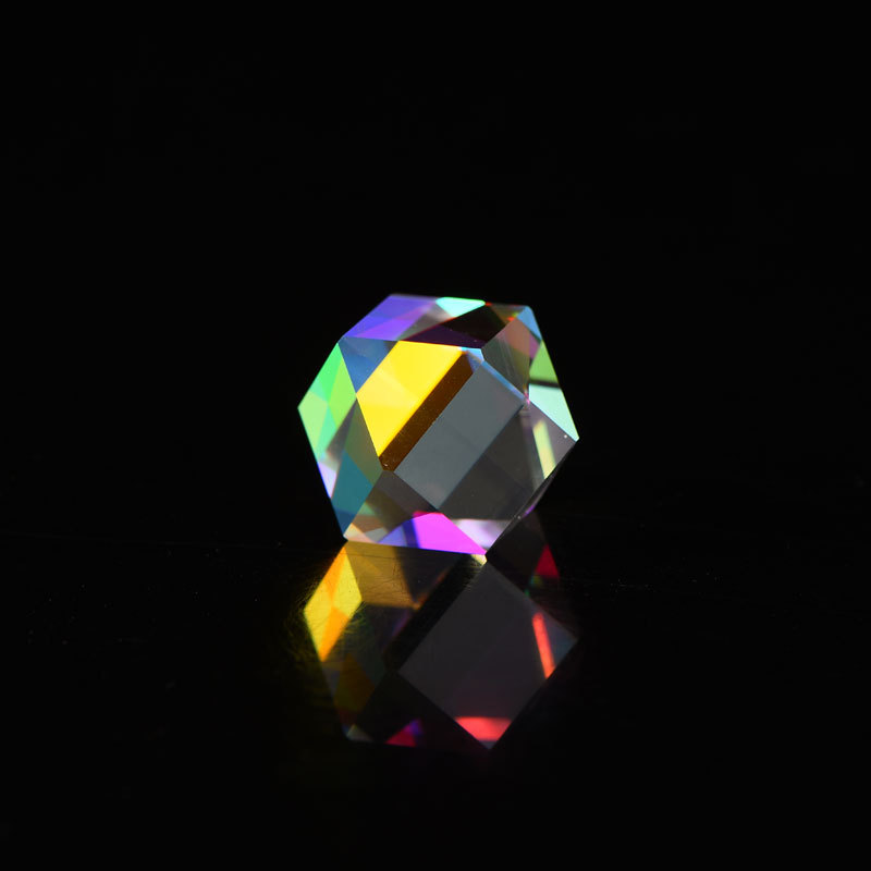 桌面摆件太阳捕手合色棱镜光之立方生日礼品礼物水晶镇纸几何图案