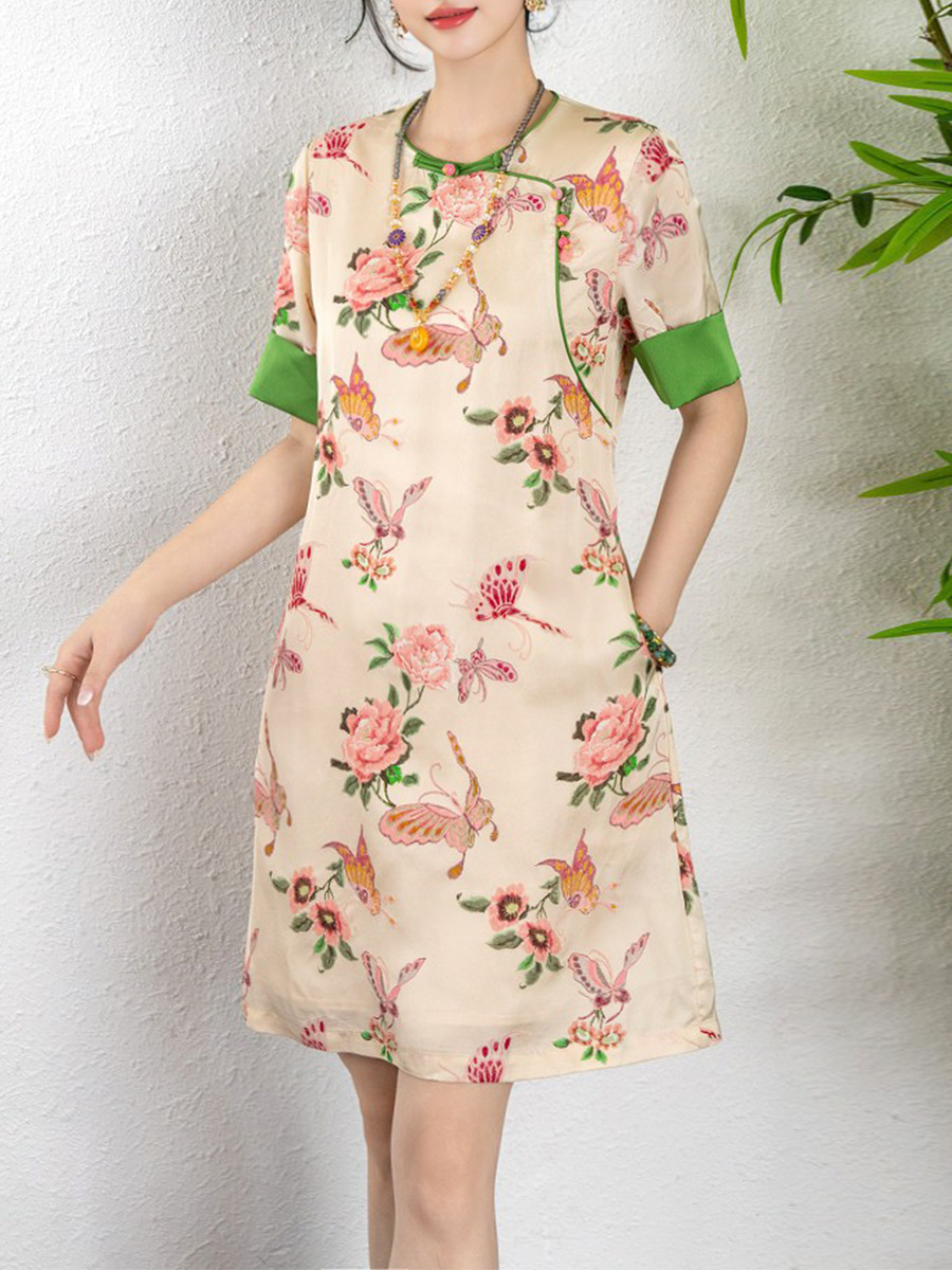 (Mới) Mã B4652 Giá 2760K: Váy Đầm Liền Thân Nữ Shtdei Hàng Mùa Hè Họa Tiết Hoa Thời Trang Nữ Chất Liệu Lụa Tơ Tằm G06 Sản Phẩm Mới, (Miễn Phí Vận Chuyển Toàn Quốc).