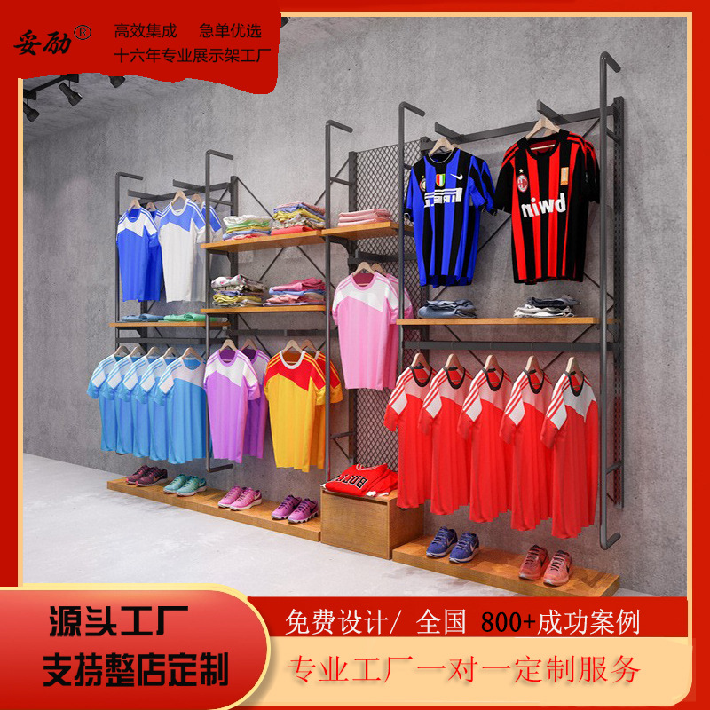 黑色男装货架运动休闲服装店展示架衣服品牌店服饰专柜展示柜