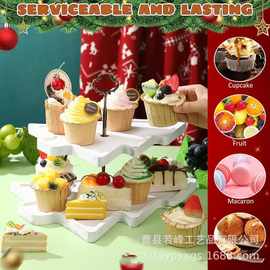 跨境圣诞节装饰甜品架圣诞树造型水果零食熟食托盘派对纸杯蛋糕架