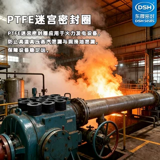 厂家批发PTFE迷宫密封圈电力管道阀门耐高温防泄漏迷宫密封件定制